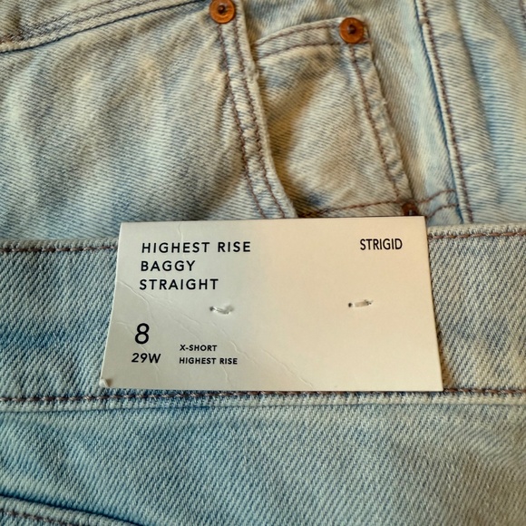 NWT American Eagle High Rise Baggy Straight Jeans - Picture 3 of 7